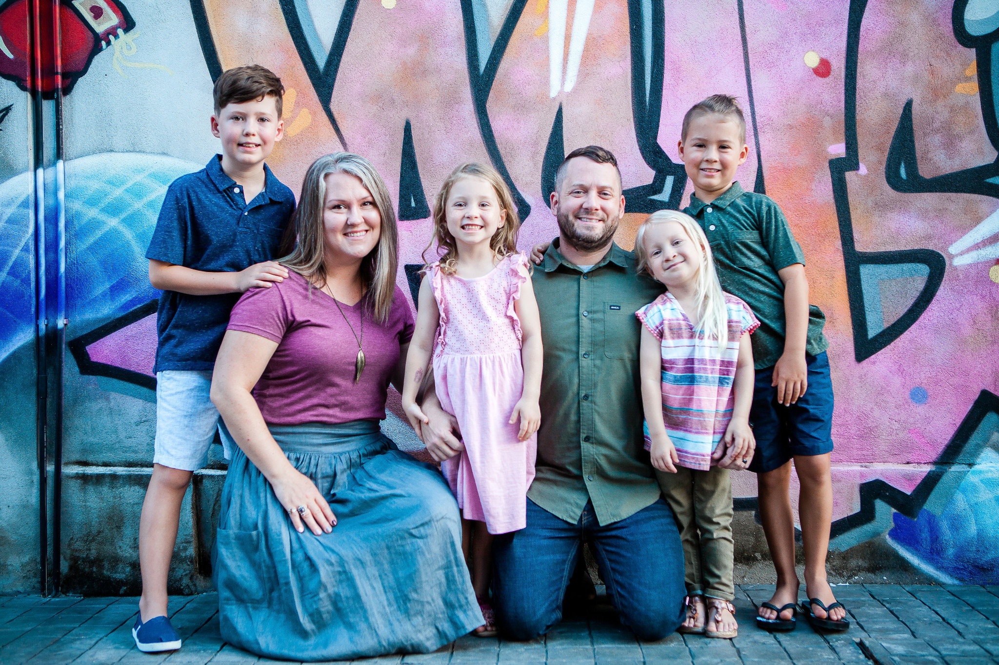 Nick, Traci, Elam, Grey, Moriah, and Wren together